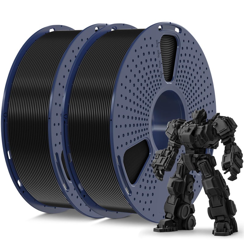 SUNLU 3D Printer Filament PLA Plus 1.75mm 2KG, SUNLU Neatly Wound PLA Filament 1.75mm PRO, PLA+ Filament for Most FDM 3D Printer, Dimensional Accuracy +/- 0.02 mm, 1 kg Spool, 2 Packs, Black+Black - Image 1